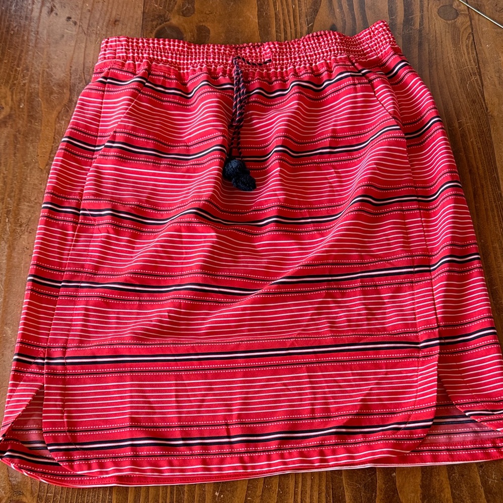 Coral Striped Skirt